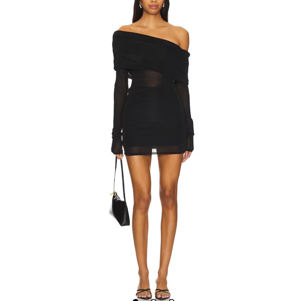 Lovers and Friends Off-Shoulder Black Mini Dress